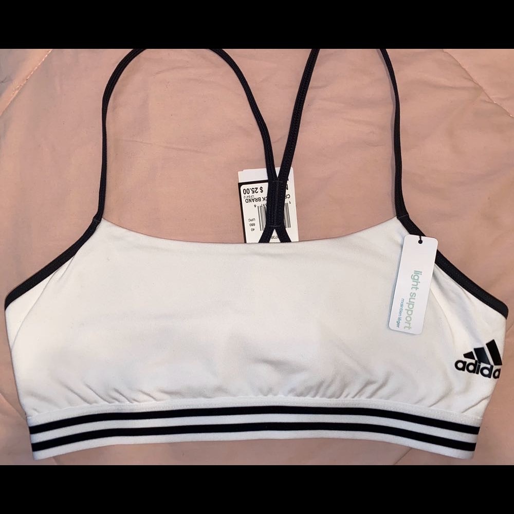 Adidas White Sports Bra